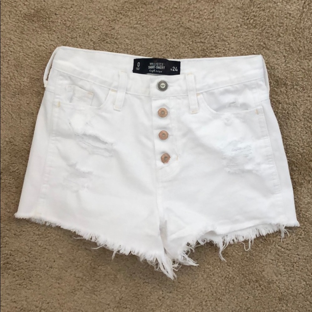 High rise white shorts
